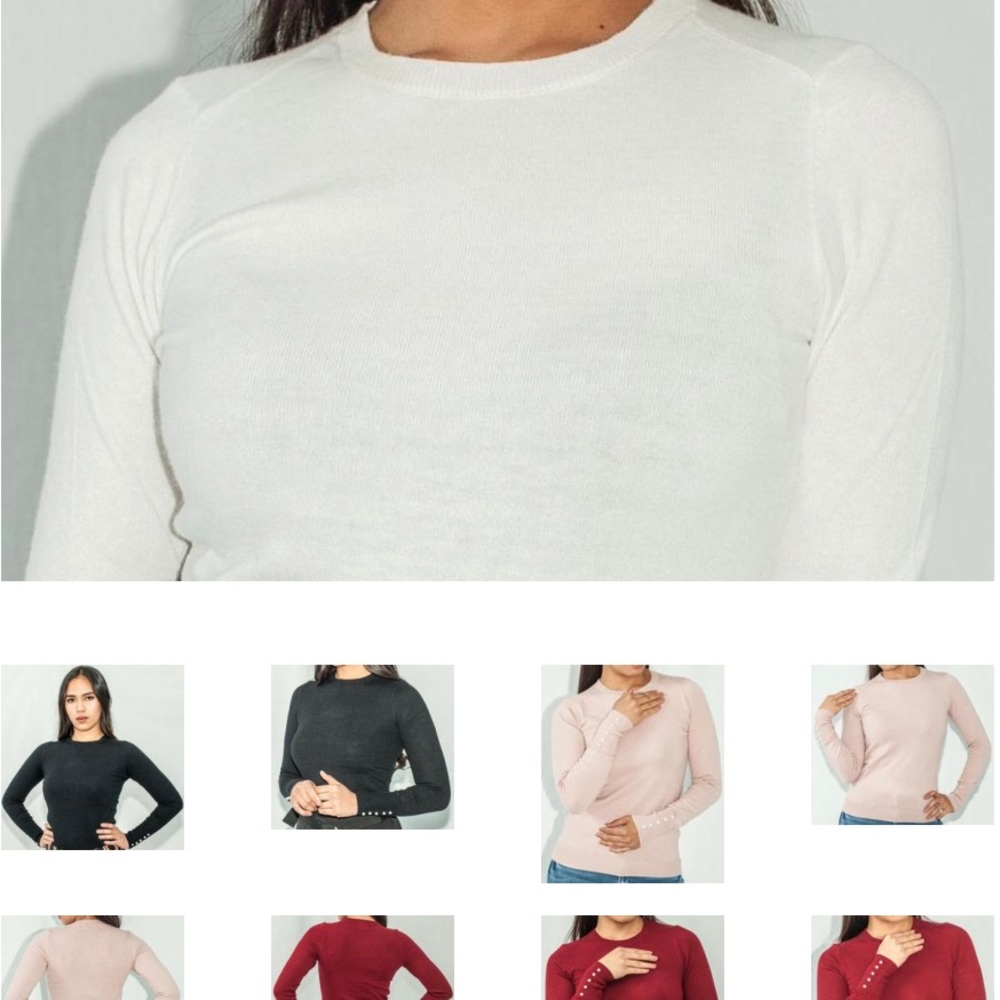 Long Sleeves Pullover Top - Ivory BRAND NEW!